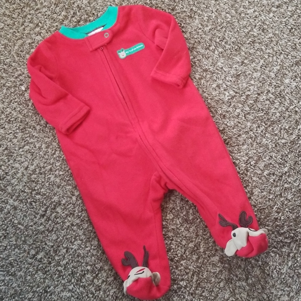 Small Wonders 1st Christmas Fleece Footies 0-3 Mo.